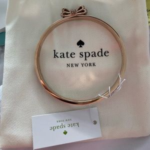 Kate Spade Rose gold sparkle bow bangle.  NEW